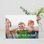 Minstens grappig genoeg hebben we een vakantiefoto feestdagenkaart (Staand voorkant)