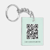 Mint Acryl QR Code Sleutelhanger Custom Logo Squar (Voorkant Links)