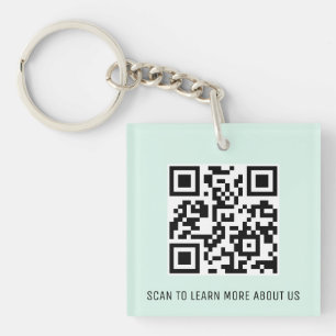 Mint Acryl QR Code Sleutelhanger Custom Logo Squar