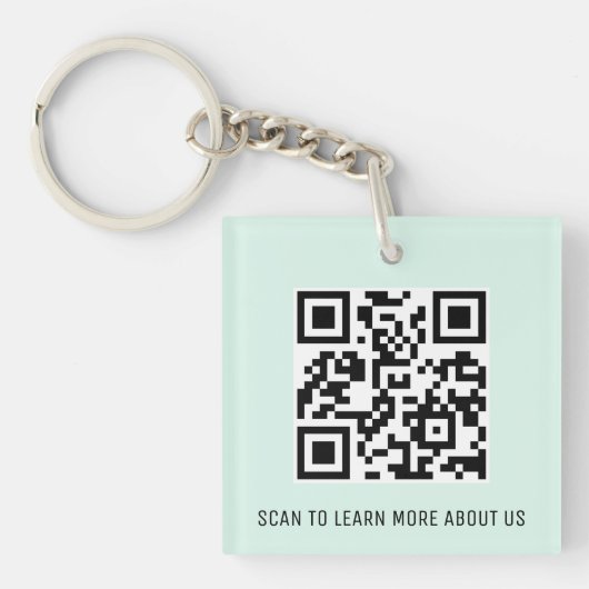 Mint Acryl QR Code Sleutelhanger Custom Logo Squar (Voorkant)