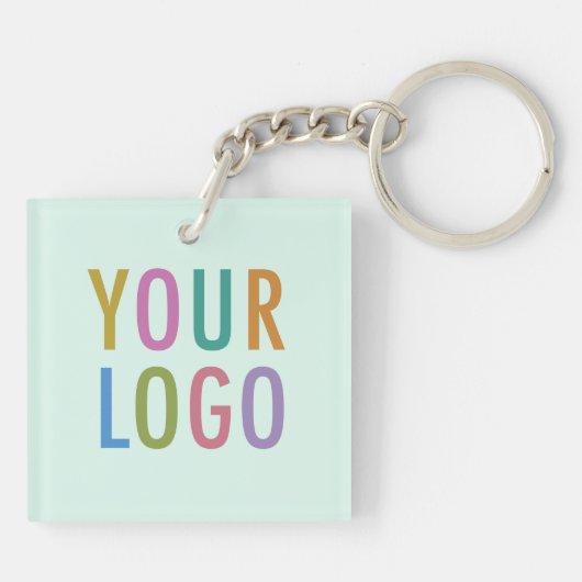 Mint Acryl QR Code Sleutelhanger Custom Logo Squar (Achterkant)