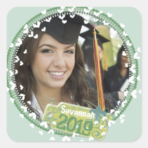 Mint Aqua Afstuderen Foto Stickers