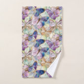Mint Aqua Bleu Papillons pourpres (Serviette à main)