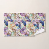 Mint Aqua Bleu Papillons pourpres (Serviette à main)