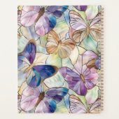 Mint Aqua Blue Paarse Vlinders Planner (Achterkant)
