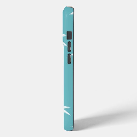 Mint Aqua en witte palmbomen Case-Mate iPhone Case (Achterkant / Links)