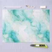 Mint Aqua Glam Elegant Goud Marmer Tissuepapier (Craft)