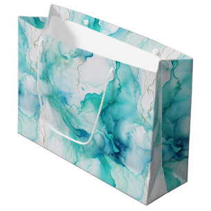 Mint Aqua Goud Inkt Marmer Groot Cadeauzakje