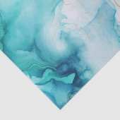 Mint Aqua Goud Inkt Marmer Tissuepapier (Detail)