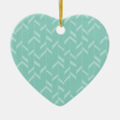 Mint Aqua Herringbone Keramisch Ornament (Voorkant)