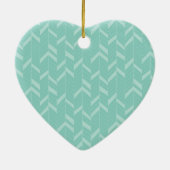 Mint Aqua Herringbone Keramisch Ornament (Achterkant)