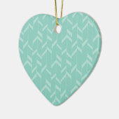 Mint Aqua Herringbone Keramisch Ornament (Links)
