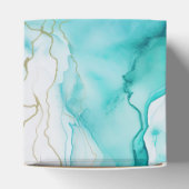 Mint Aqua Ink Marmer Bedankdoosjes (Bovenkant)