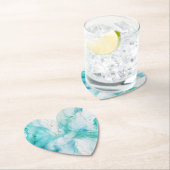 Mint Aqua Ink Marmer Kartonnen Onderzetters (Insitu)