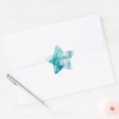 Mint Aqua Ink Marmer Ster Sticker (Envelop)