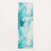 Mint Aqua Ink Marmer Yogamat (Voorkant)