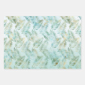 Mint Aqua Ombre Feuilles tropicaux (Devant 3)