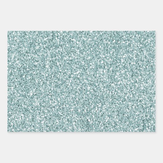 Mint Aqua Ombre Glitz Inpakpapier Vel (Voorkant 3)