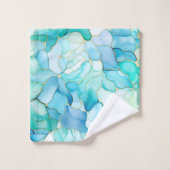 Mint Aqua Pearl Gold Marble Bad Handdoek (Wasdoekje)