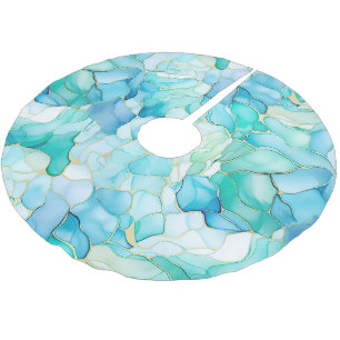 Mint Aqua Pearl Gold Marble Kerstboom Rok