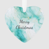 Mint Aqua Pearl Gold Marble Ornament (voorkant)