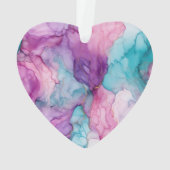 Mint Aqua Pearl Gold Marble Ornament (achterkant)