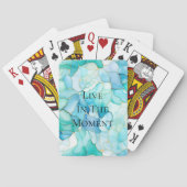 Mint Aqua Pearl Gold Marble Pokerkaarten (Achterkant)