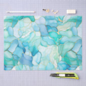 Mint Aqua Pearl Gold Marble Tissuepapier (Craft)