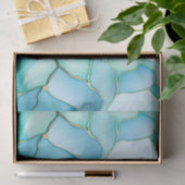Mint Aqua Pearl Gold Marble Tissuepapier (Geschenk)