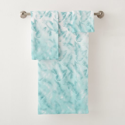Mint Aqua White Feuilles tropicaux     (En situation)