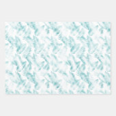 Mint Aqua White Tropical Beach Feuilles (Devant 3)