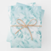 Mint Aqua White Tropical Beach Feuilles (En situation)