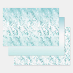 Mint Aqua White Tropical Beach Feuilles