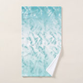 Mint Aqua White Tropical Leaves Bad Handdoek (Handdoek)