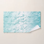 Mint Aqua White Tropical Leaves Bad Handdoek (Handdoek)