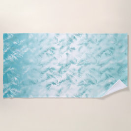 Mint Aqua witte tropische bladeren Strandlaken