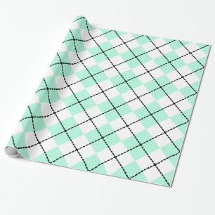 Mint Argyle Wrapping Paper Cadeaupapier