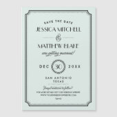 Mint Art Deco Save the Date (Voorkant)