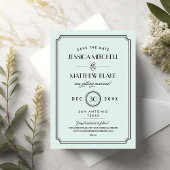 Mint Art Deco Save the Date
