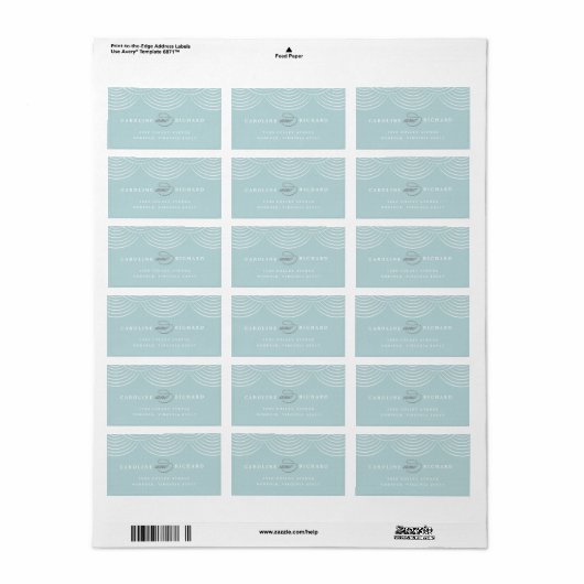 Mint Art Deco String Lights Retouradres Label (Full Sheet)