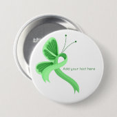 Mint Awareness Ribbon Butterfly Button (Voorkant /achterkant)