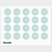 Mint Baby shower hand Lettert Dank u Manuscript Ronde Sticker (Vel)