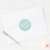 Mint Baby shower hand Lettert Dank u Manuscript Ronde Sticker (Envelop)