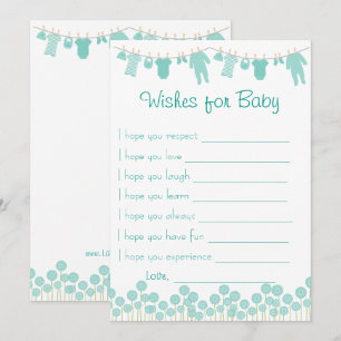 Mint Baby shower wenst Baby Kaart