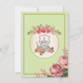 Mint  Baby Tea Party Bloementheepot Uitnodigen Kaart (Achterkant)