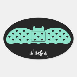 Mint Bat Bandage Ovale Sticker