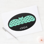 Mint Bat Bandage Ovale Sticker (Envelop)