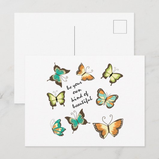 Mint Be Your Own Beautiful Butterflies Briefkaart (Voorkant / Achterkant)