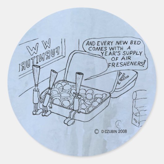 Mint Bed Classic Round Sticker (Voorkant)