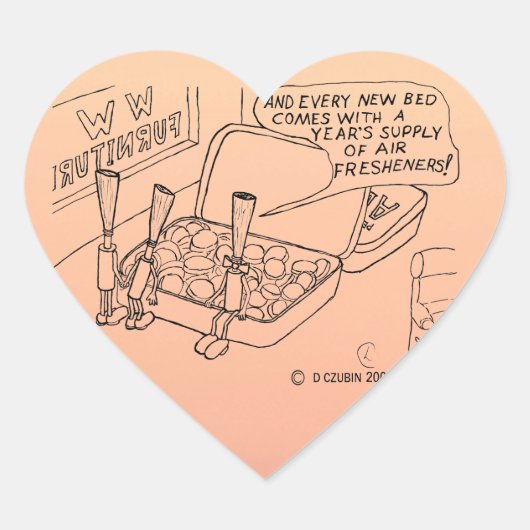 Mint Bed Heart Sticker (Voorkant)